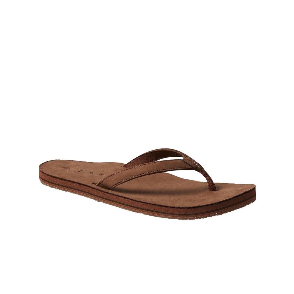 NEW REEF women's solana leather sandals in classic brown